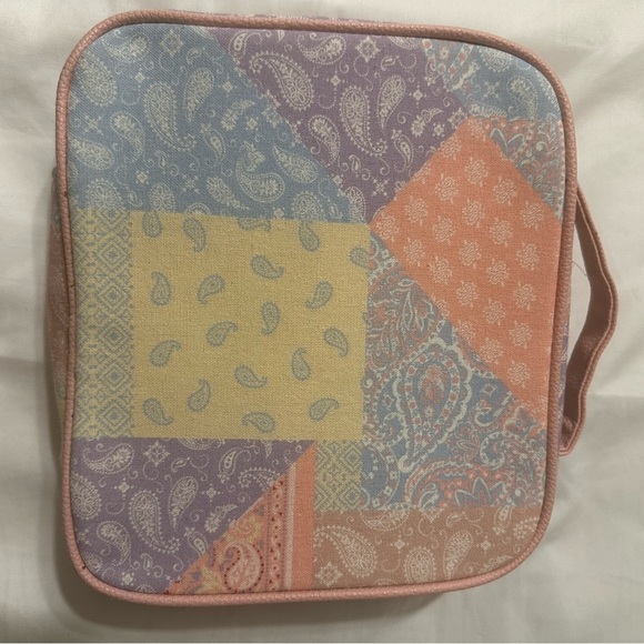 Lucky Brand Purple and Orange Cosmetic Bags with Paisley  Design - Picture 1 of 6